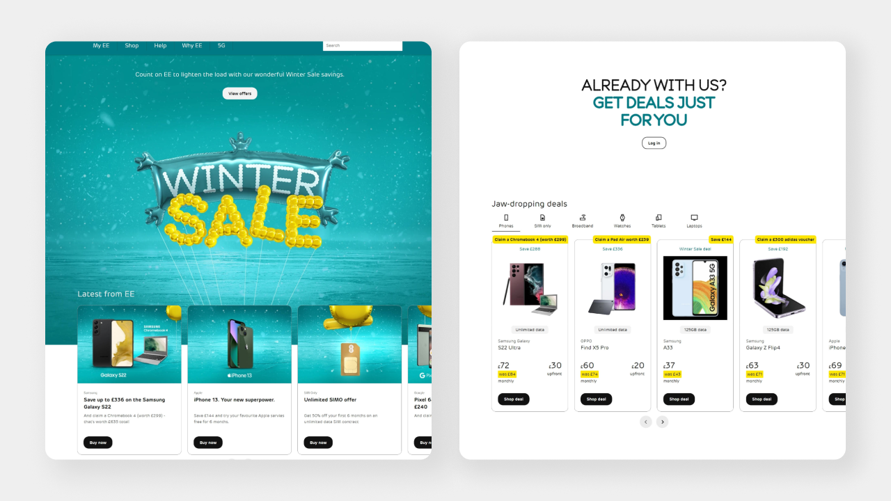 Old EE homepage