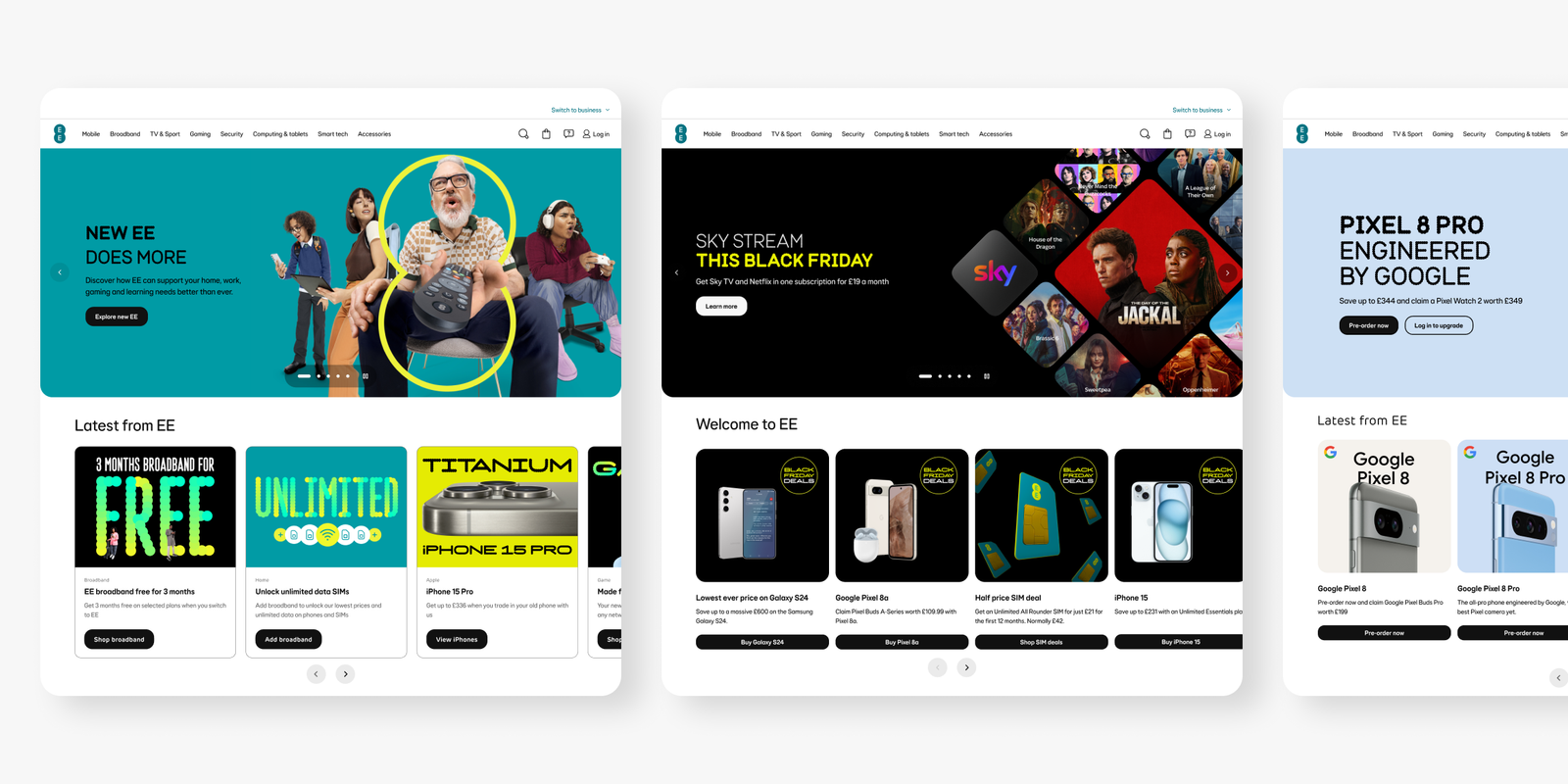 EE Homepage - creative directions